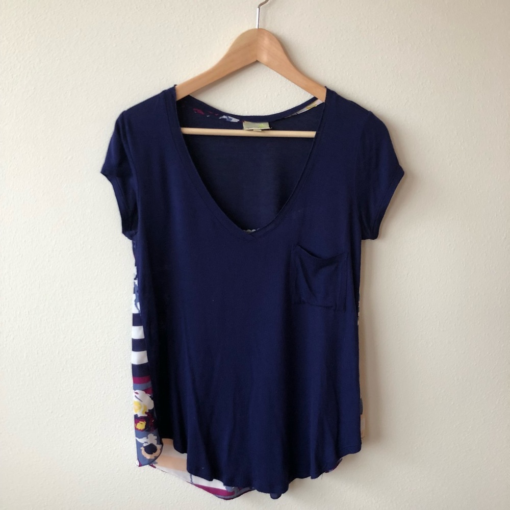 Anthropologie high-low floral shirt